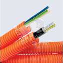 Труба ПНД гибкая гофрированная д.16мм с кабелем ГОСТ+ ВВГнгLS 3х2.5(100м) оранжевая (7S920100)