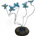 Светильник светодиодный Бабочки синий 5 белых LED солнечная батарея (712B-CD)