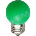 Лампа светодиодная LED 1вт Е27 зеленый (шар) (LB-37 5LED)