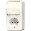 Розетка штепсельная SCHUKO накладная с универсальным выключателем (676A)