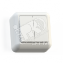 ОПТИМА Выключатель 2 клавишный А510-380 наружный белый (8003)