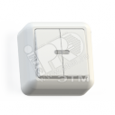 ОПТИМА Выключатель 2 клавишный А510-387 наружный белый (8004)