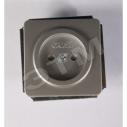 Розетка без заземления со шторками в рамку серебро (С1Р2-004)