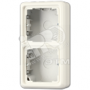 Коробка с рамкой накладная 2 поста слоновая кость (CD582AW)