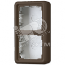 Коробка с рамкой накладная 2 поста коричневая (CD582ABR)