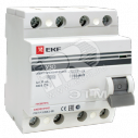 Выключатель дифференциального тока (УЗО) ВД-100 4P 40А/300мА (электромеханическое) EKF PROxima (elcb-4-40-300-em-pro)