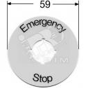 Шильдик круглый пластиковый желтый EMERGENCY STOP для кнопок Грибок (1SFA616915R1005)