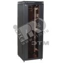 Шкаф сетевой 19' ITK LINEA N 18U 600х600мм стеклянная передняя дверь черный (LN05-18U66-G)