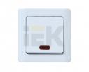 ВС10-1-1-ГКм Выключатель одноклавишный со световым индикатором (в сборе) "ЛЕГАТА" цвет кремовый