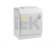 Выключатель кнопочный для открытой установки ВСк20-1-0-ГБ IP44 серия  "ГЕРМЕС" (цвет клавиши белый)