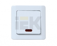 ВС10-1-1-ГЖ Выключатель одноклавишный со свет.индикатором (в сборе) "ЛЕГАТА"цвет жемчужный металлик