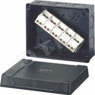 Коробка клеммная 5 положений до 25/35мм2 160х200х98 IP66 черная стойкая к УФ (KF 5255)