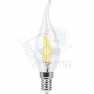 Лампа светодиодная LED 7вт Е14 теплый свеча на ветру FILAMENT (LB-67)