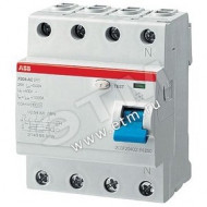 Выключатель дифференциального тока (УЗО) 4п 100А 300мА F204 А S (F204 A S-100/0,3)
