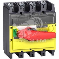 Выключатель-разъединитель INV320 4п красная рукоятка/желтая панель (31189)