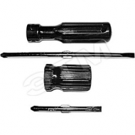 Отвертка с переставным жалом черная ручка 6x70мм (56204)