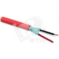 Монтажный кабель с электростатической экранировкой для пожарной сигнализации, 2x2x0.8, F/UTP, однопроволочные жилы (solid), для внутренней прокладки (-5 °C - +50 °C), PVC, красный (264285)