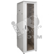 Шкаф сетевой 19' ITK LINEA N 18U 600х600мм стеклянная передняя дверь серый (LN35-18U66-G)