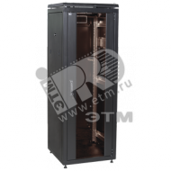 Шкаф сетевой 19' ITK LINEA N 18U 600х800мм стеклянная передняя дверь черный (LN05-18U68-G)
