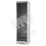 Дверь передняя стеклянная c металлическими вставками для 19 шкафов 42Ux600 (33040)