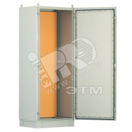 Шкаф напольный стальной каркас/одностворчатая передняя дверь с монтажной панелью/трехточечный замок/без цоколя IP55 серый (собранный) (49566)