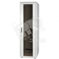 Шкаф серверный ЦОД DataBox 47U 2186x800х1000мм передняя дверь сталь с перфорацией 80% с ручкой/задняя дверь двустворчатая перфорация 80% боковые сплошные панели черный (RAL 9005) (250430)