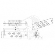 Панель для FO-19B* с 6 ST адаптерами 6 волокон одномод 120*32 мм (54247)