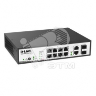 Коммутатор 8 портов 10/100Base-TX PoE ports + 2 порта Combo 10/100/1000Base-T/SFP Metro Ethernet (DES-1100-10P/A1A)