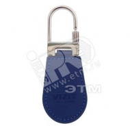 Ключ RF (RFID-125 kHz брелок EM-Marin) Кожаный брелок с тиснением логотипа синий (Ключ VIZIT-RF2.2-08 син)